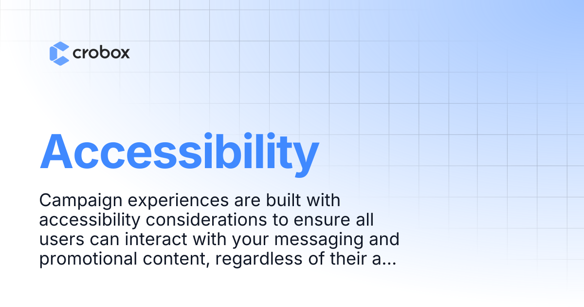 Accessibility | Crobox Documentation